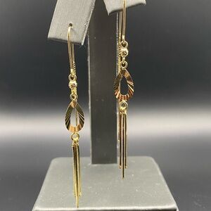 14K Yellow Gold Dangling Earrings